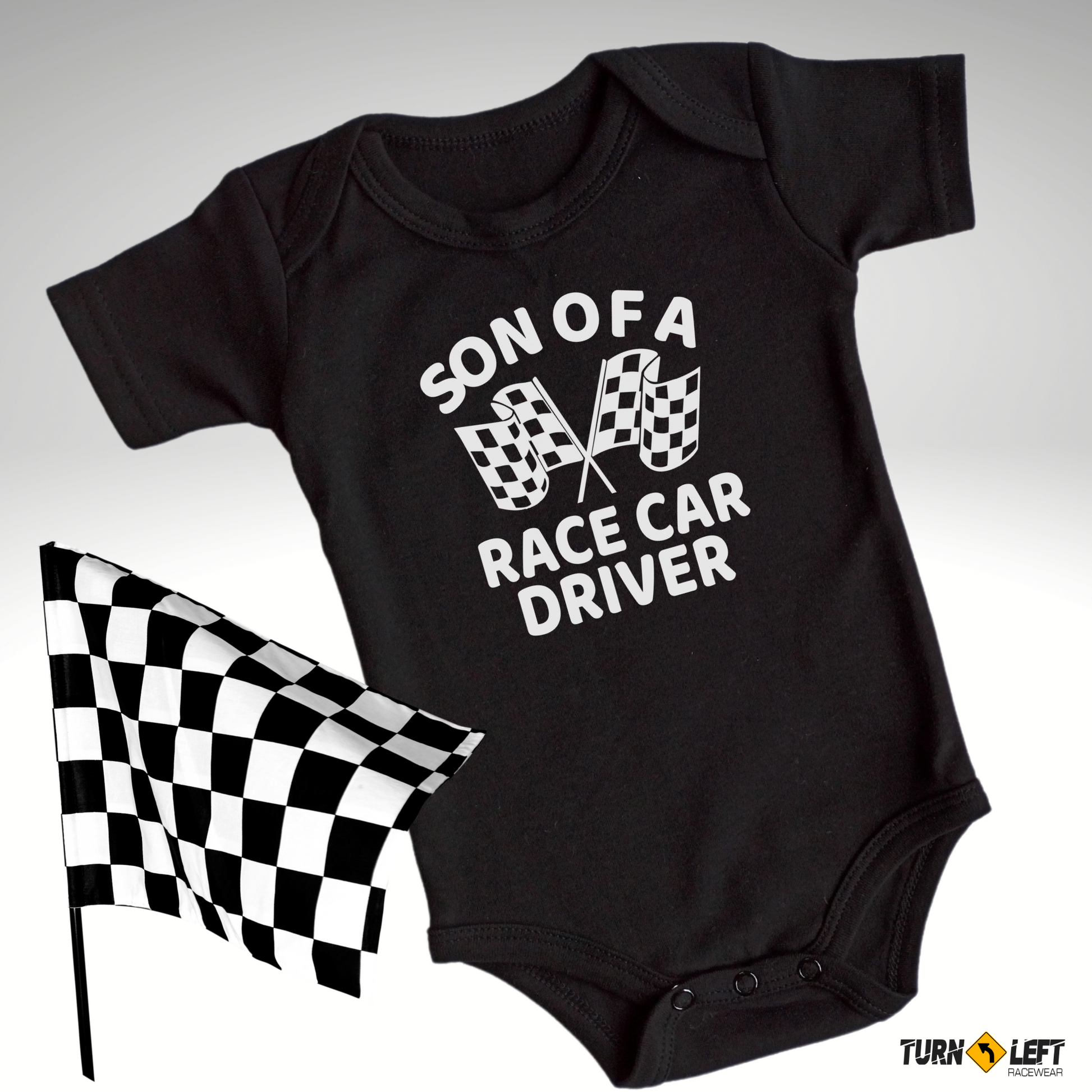 SON OF A DIRT TRACK RACING ONESIE BODYSUIT BABY RACING GIFTS