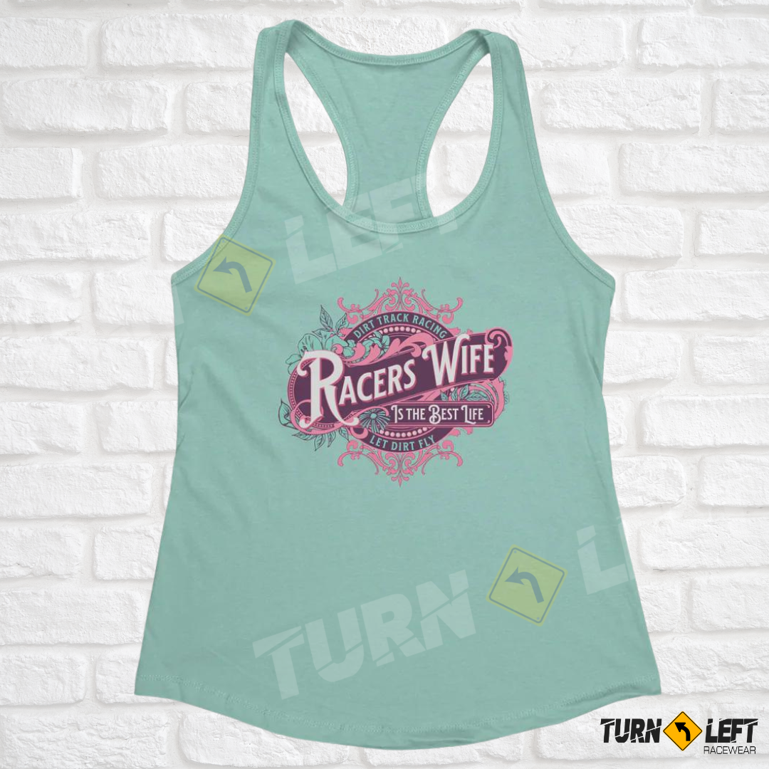 Dirt Track Racing Tank Tops Racers Wife Racetrack Racewear for Women. Sprint car racing shirts, Late Model racing tops for Women, 