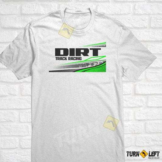 Dirt Track Racing Green Race Graphic T-Shirt