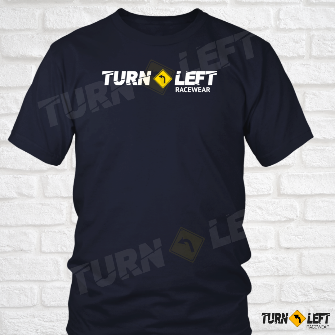 Turn Left T-Shirts Racewear Logo Shirts Mens Dirt Track Racing T-Shirts 