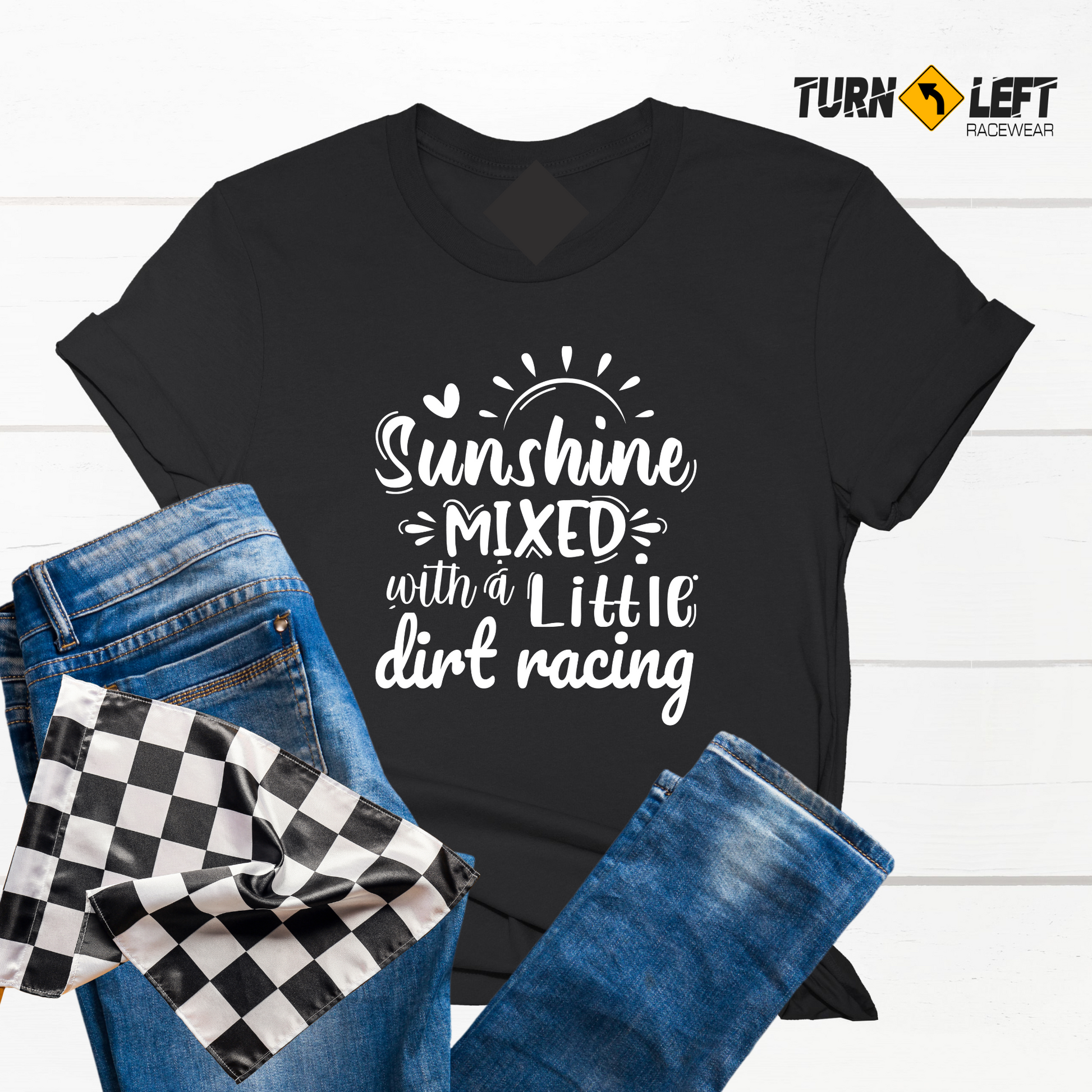 Women's dirt racing t-shirts. Dirt Track Racing Gifts for Women. Dirt race track t-shirts
