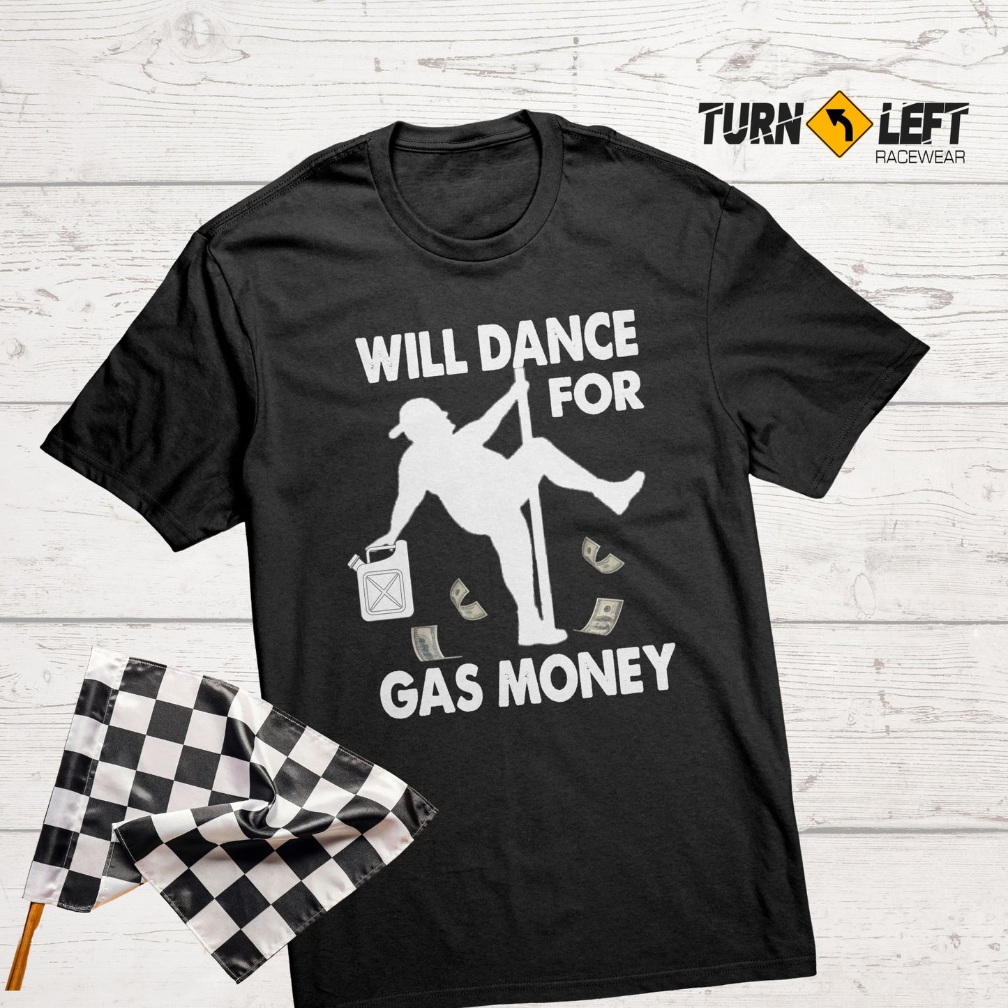 Will Dance For Gas Money T-Shirts Rising Gas Prices Inflation Humor Pole Dancing Fat Man T-shirts