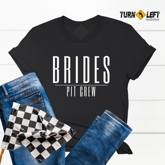 Brides Pit Crew T-Shirt. Race Wife Shirts Bridal Party Pit Crew Shirts 