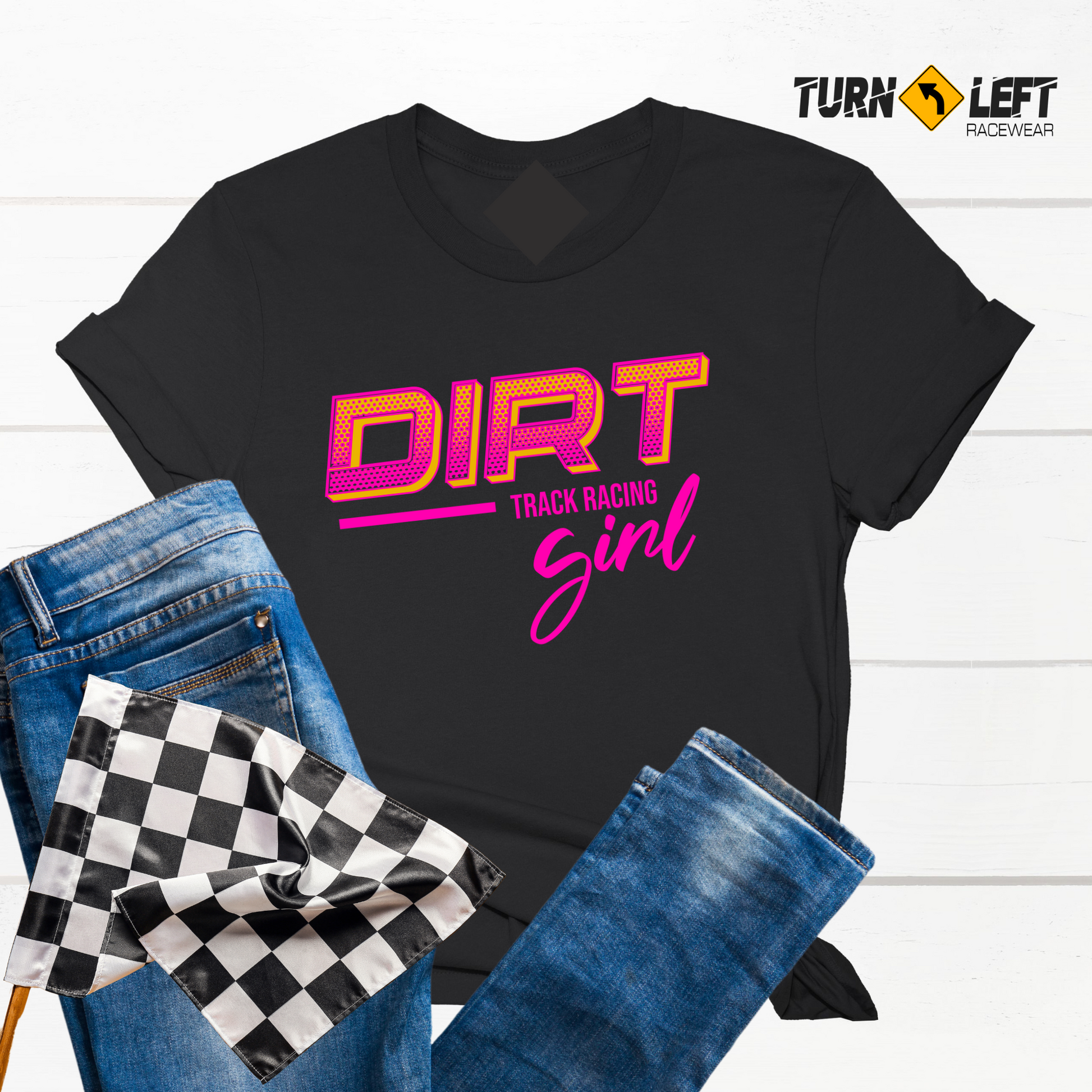 Dirt Track Racing T-Shirts Women's Dirt Racing Girl Racing Collection T-Shirts 