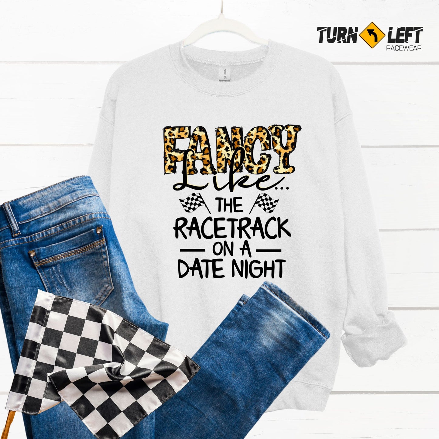 Fancy Like The Race Track On A Date Night Shirt. Racing Sweatshirts. Womens Dirt track racing Sweatshirts.