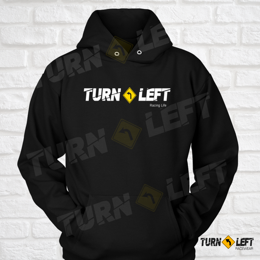 Turn Left Racing Hoodie.Turn Left T-shirts Racewear Logo Racing Hooded Sweatshirts 