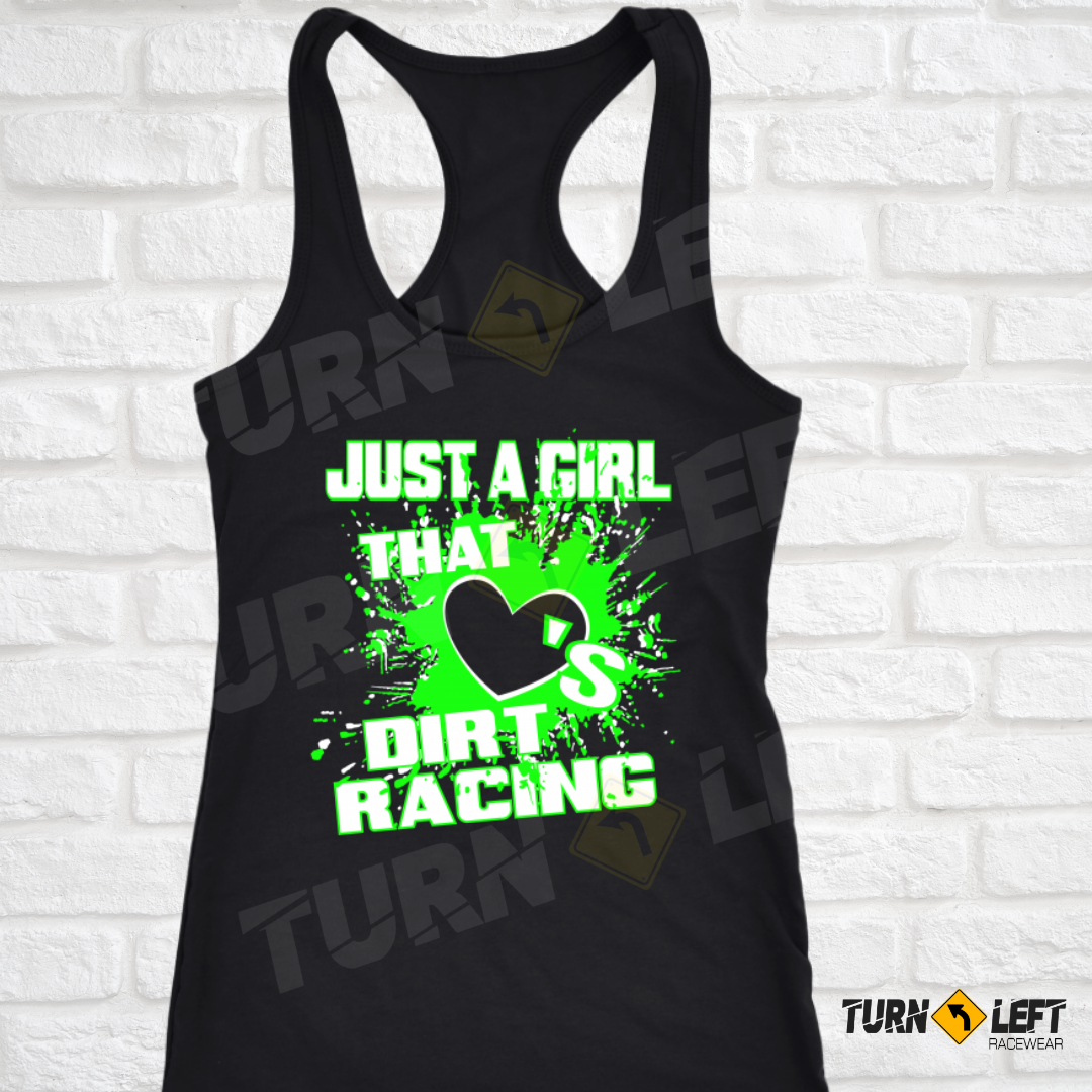 Just A Girl That Loves Dirt Racing Tank Top