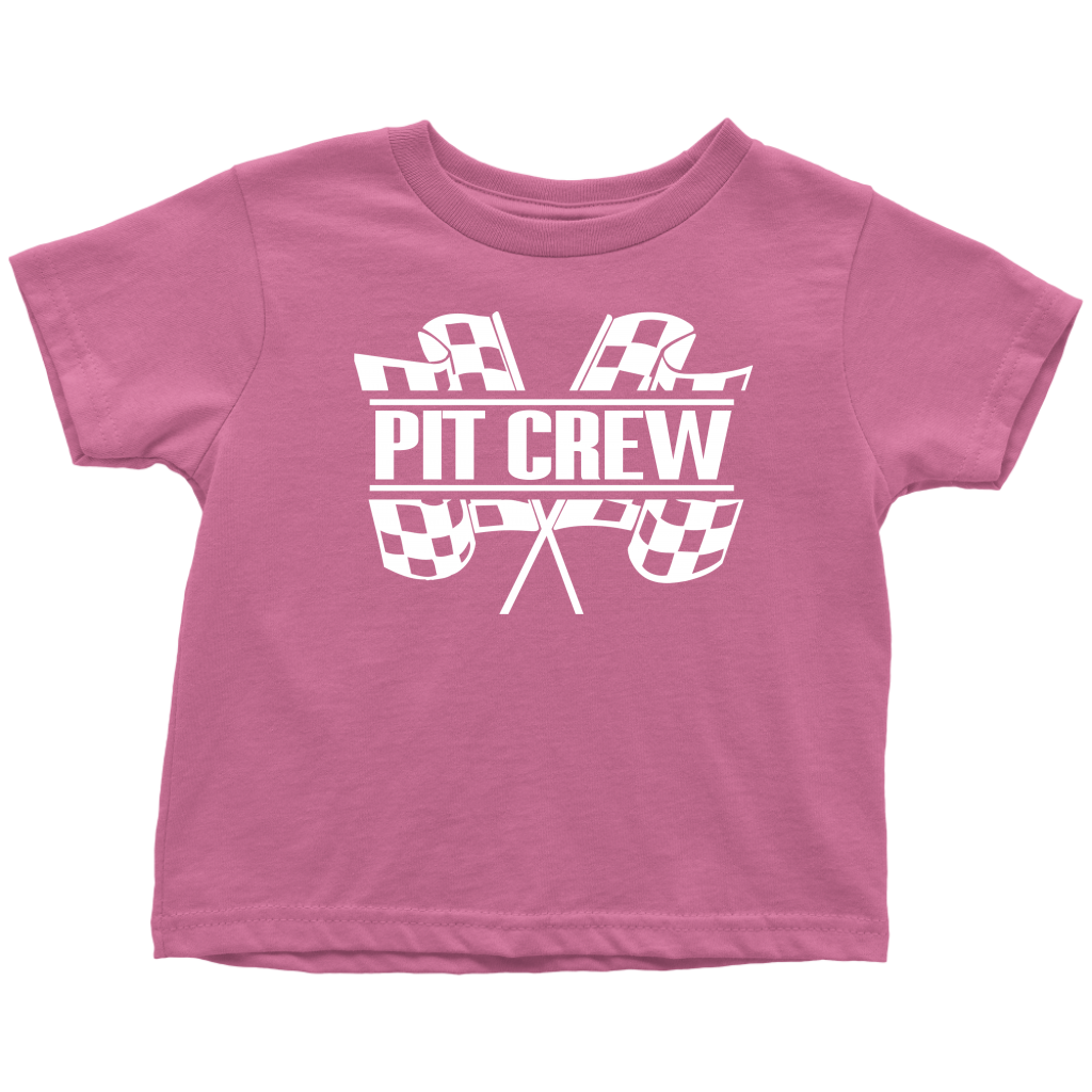 Pit Crew (WHT) Toddler T-Shirt - Turn Left T-Shirts Racewear