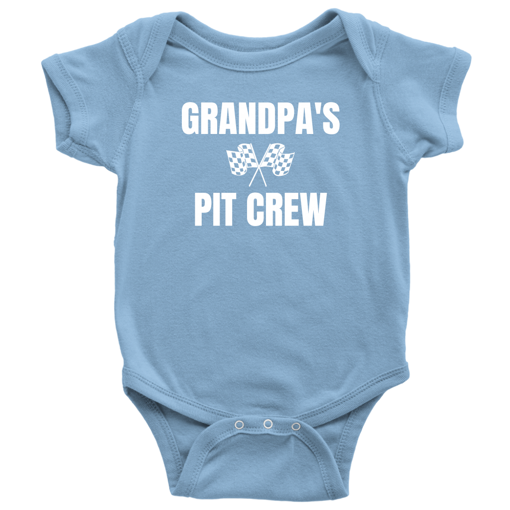 Grandpa's Pit Crew Onesie - Turn Left T-Shirts Racewear