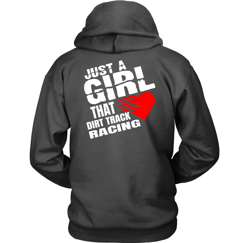 Just A Girl That Loves Dirt Track Racing Hoodie - Turn Left T-Shirts Racewear