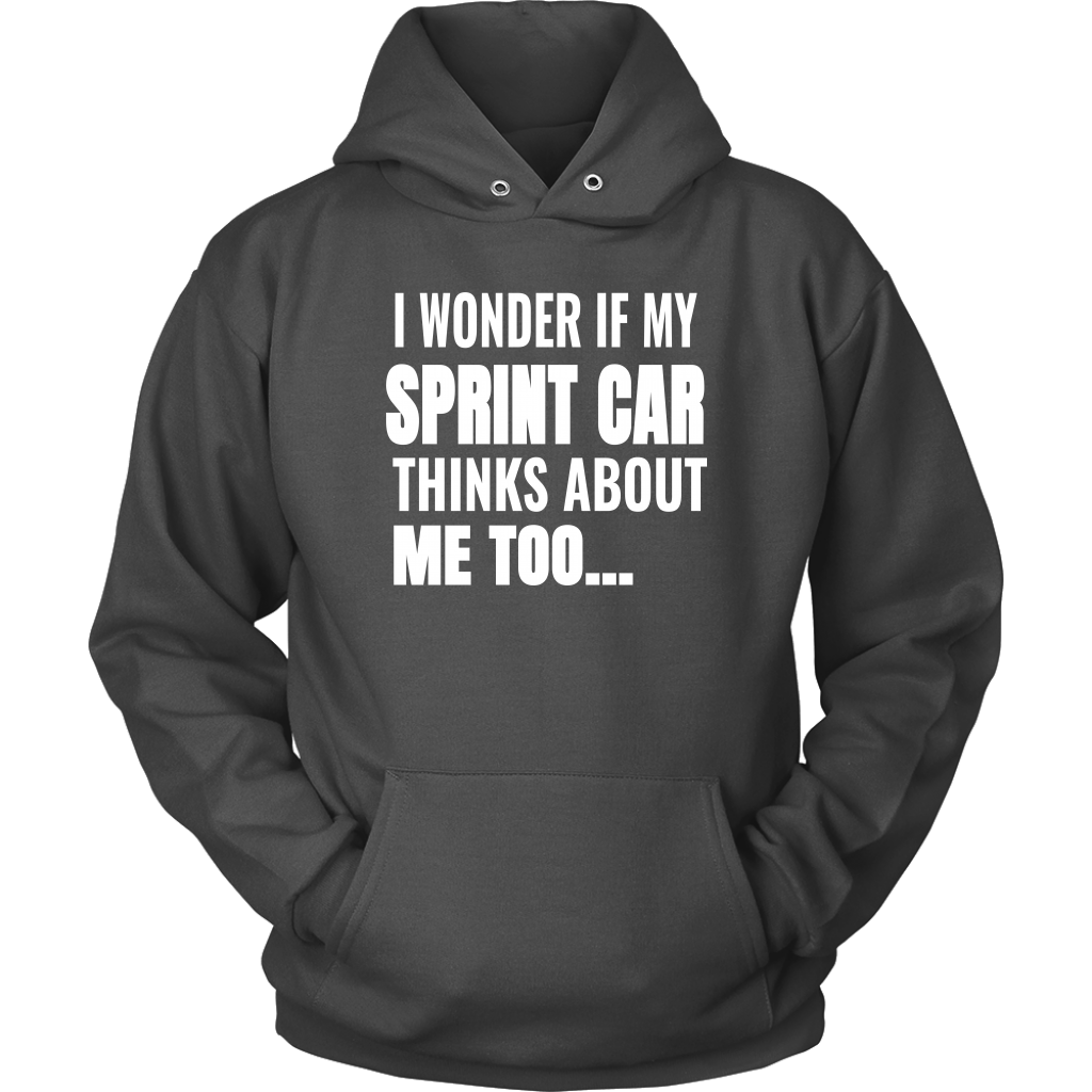 I Wonder If My Sprint Car Thinks About Me Too Hoodie - Turn Left T-Shirts Racewear