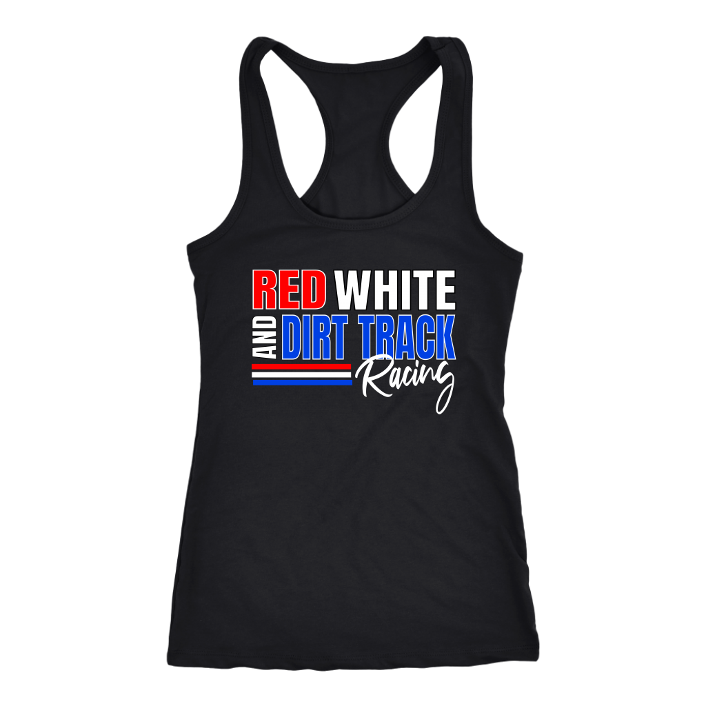 Red White And Dirt Track Racing Tank Top
