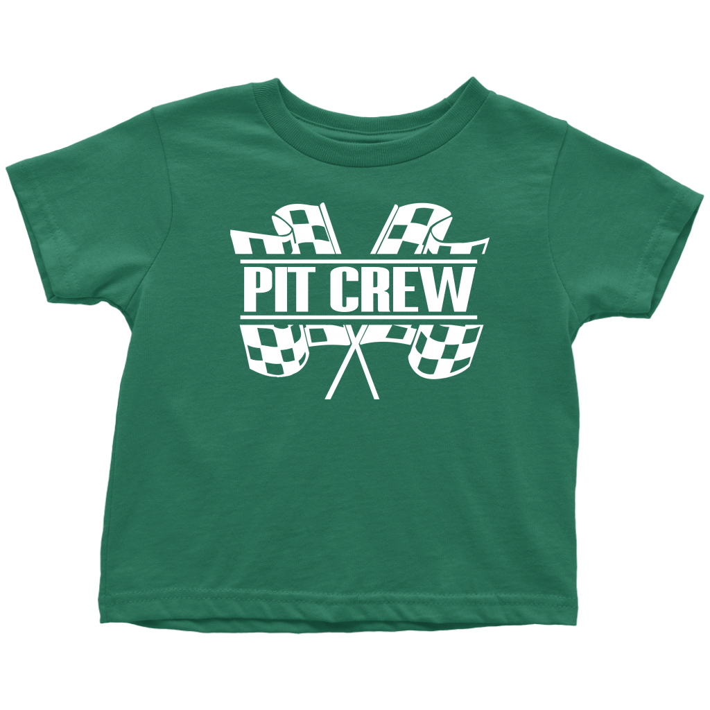 Pit Crew (WHT) Toddler T-Shirt - Turn Left T-Shirts Racewear