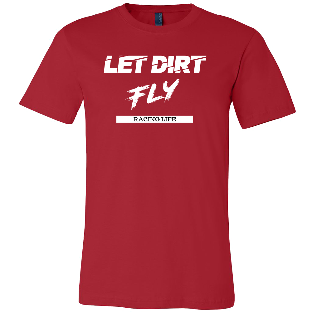 Let Dirt Fly Racing Life Mens T-Shirt - Turn Left T-Shirts Racewear