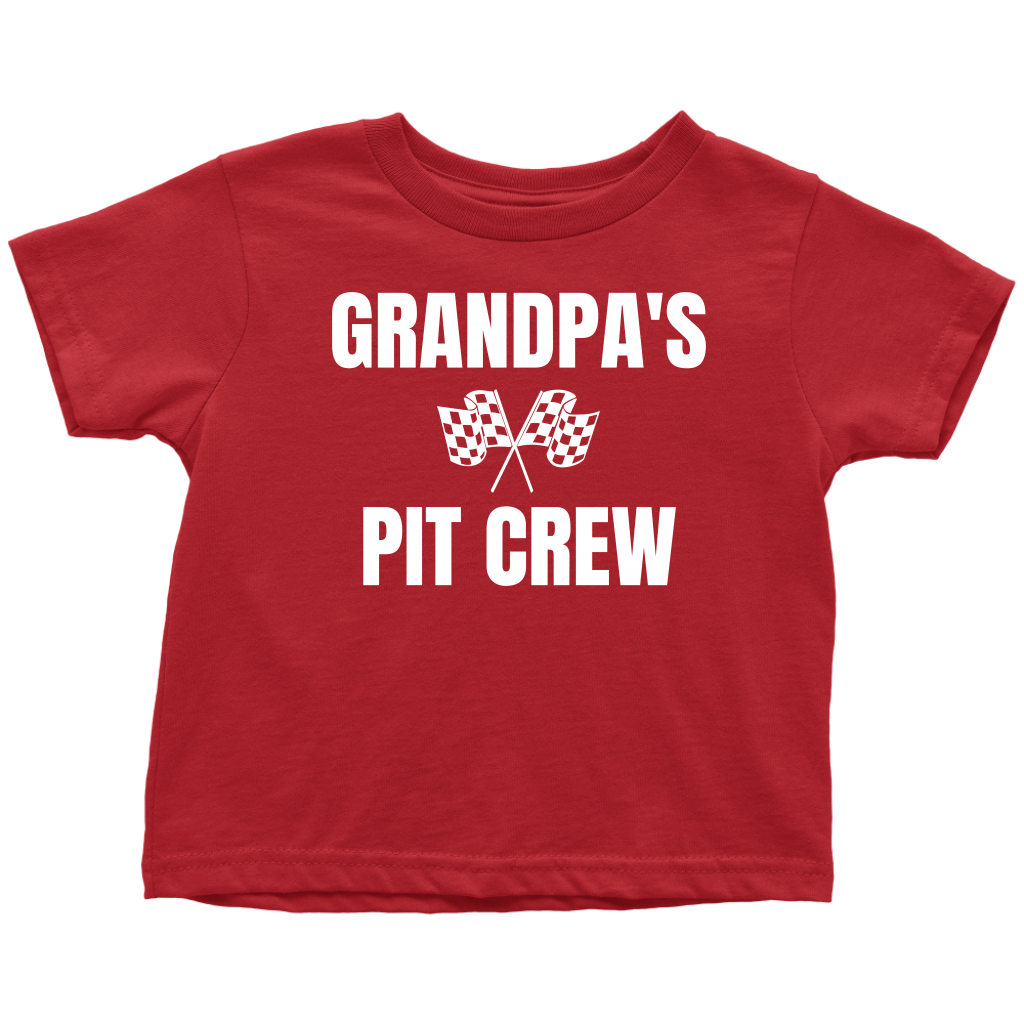Grandpa's Pit Crew Toddler T-Shirt - Turn Left T-Shirts Racewear